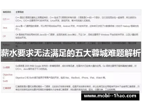薪水要求无法满足的五大蓉城难题解析 薪水要求无法满足的五大蓉城难题解析